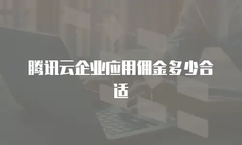 腾讯云企业应用佣金多少合适