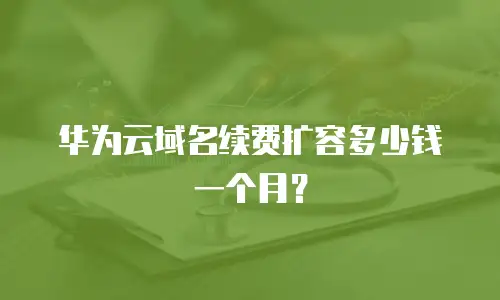 华为云域名续费扩容多少钱一个月？