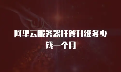 阿里云服务器托管升级多少钱一个月