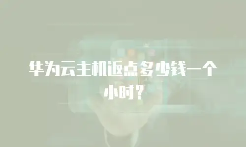 华为云主机返点多少钱一个小时？