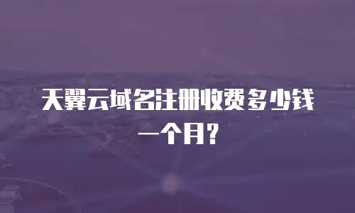 天翼云域名注册收费多少钱一个月？