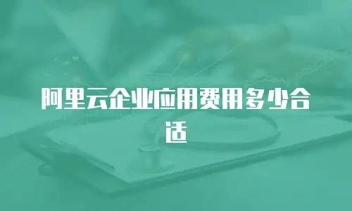 阿里云企业应用费用多少合适