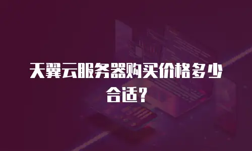 天翼云服务器购买价格多少合适？