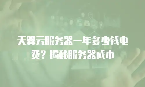 天翼云服务器一年多少钱电费？揭秘服务器成本