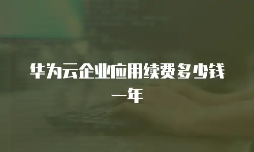 华为云企业应用续费多少钱一年