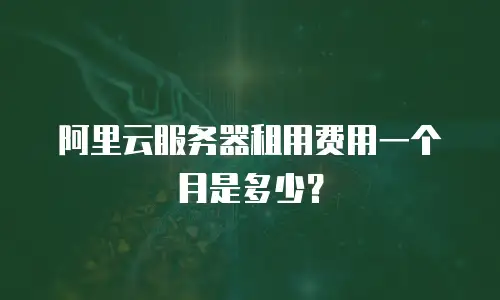 阿里云服务器租用费用一个月是多少？