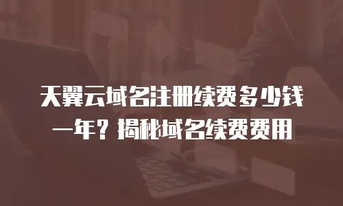 天翼云域名注册续费多少钱一年？揭秘域名续费费用