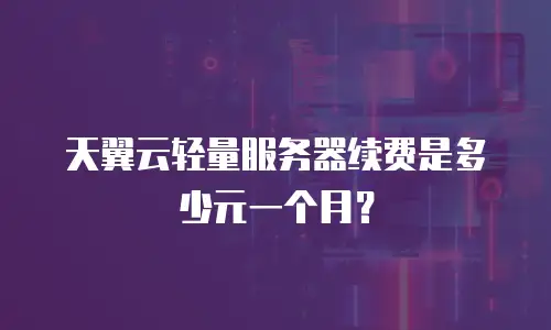 天翼云轻量服务器续费是多少元一个月？