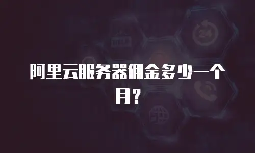 阿里云服务器佣金多少一个月？