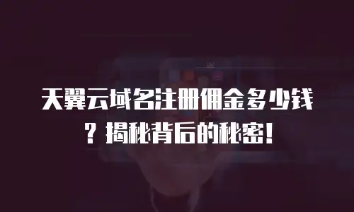 天翼云域名注册佣金多少钱？揭秘背后的秘密！