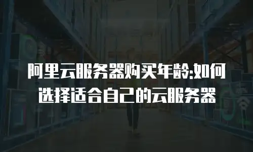 阿里云服务器购买年龄:如何选择适合自己的云服务器