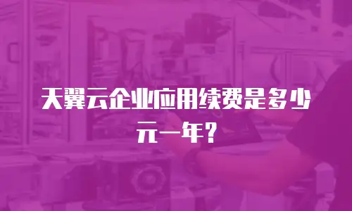 天翼云企业应用续费是多少元一年？