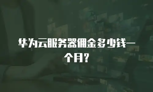 华为云服务器佣金多少钱一个月？