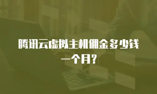 腾讯云虚拟主机佣金多少钱一个月？