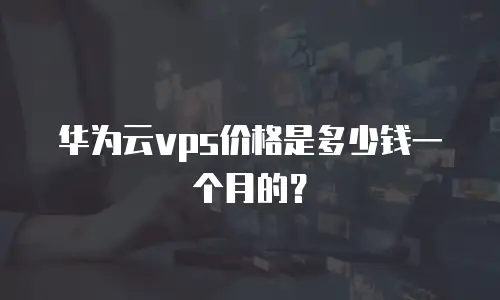 华为云vps价格是多少钱一个月的？