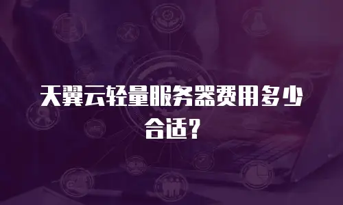 天翼云轻量服务器费用多少合适？