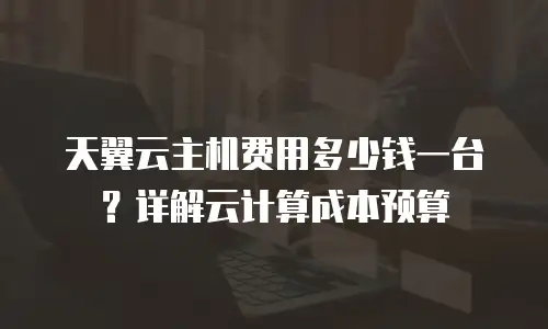 天翼云主机费用多少钱一台？详解云计算成本预算
