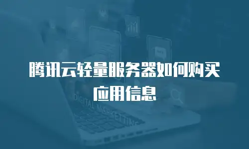 腾讯云轻量服务器如何购买应用信息