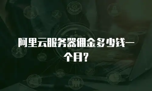 阿里云服务器佣金多少钱一个月？