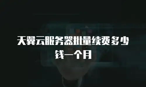 天翼云服务器批量续费多少钱一个月