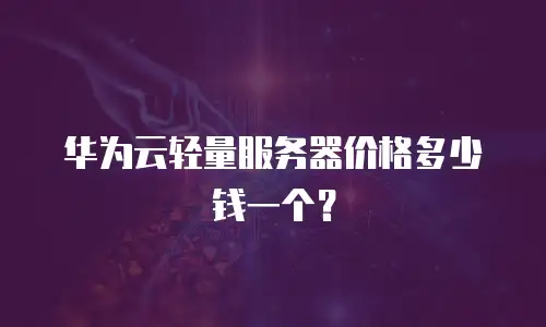 华为云轻量服务器价格多少钱一个？