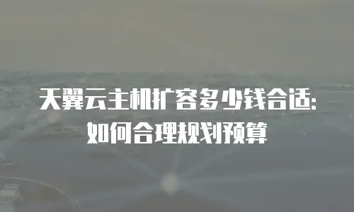 天翼云主机扩容多少钱合适：如何合理规划预算