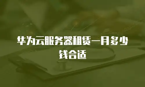 华为云服务器租赁一月多少钱合适