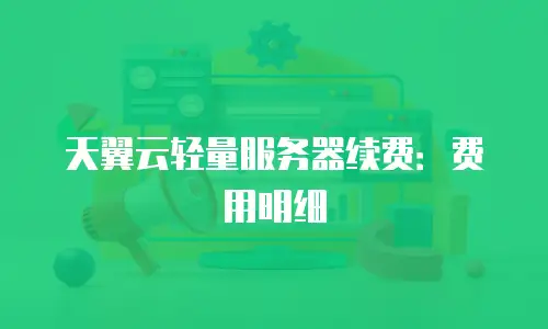 天翼云轻量服务器续费：费用明细