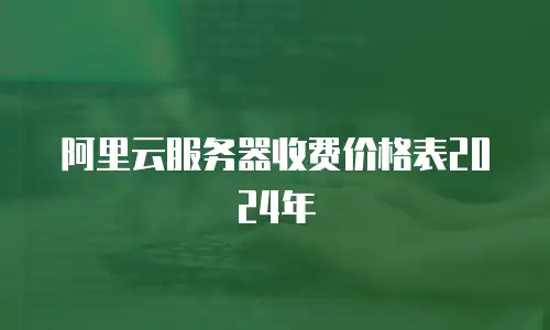 阿里云服务器收费价格表2024年