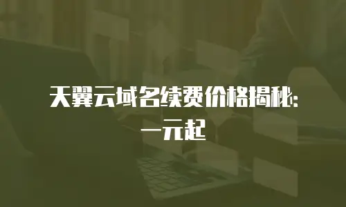天翼云域名续费价格揭秘：一元起