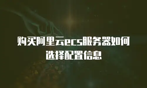 购买阿里云ecs服务器如何选择配置信息