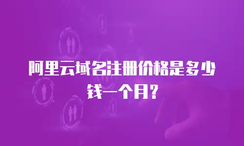 阿里云域名注册价格是多少钱一个月？