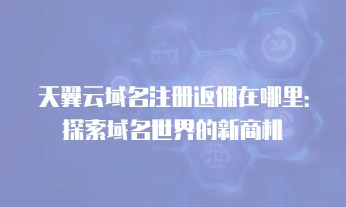 天翼云域名注册返佣在哪里：探索域名世界的新商机