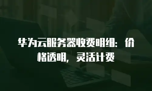 华为云服务器收费明细：价格透明，灵活计费