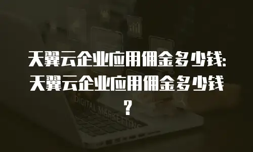 天翼云企业应用佣金多少钱：天翼云企业应用佣金多少钱？