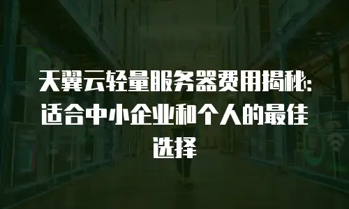天翼云轻量服务器费用揭秘：适合中小企业和个人的最佳选择