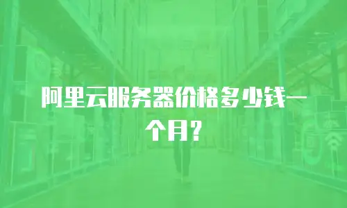 阿里云服务器价格多少钱一个月？