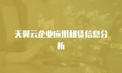 天翼云企业应用租赁信息分析