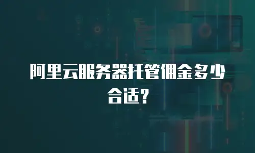 阿里云服务器托管佣金多少合适？
