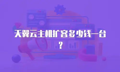 天翼云主机扩容多少钱一台？