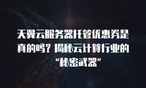 天翼云服务器托管优惠券是真的吗？揭秘云计算行业的“秘密武器”