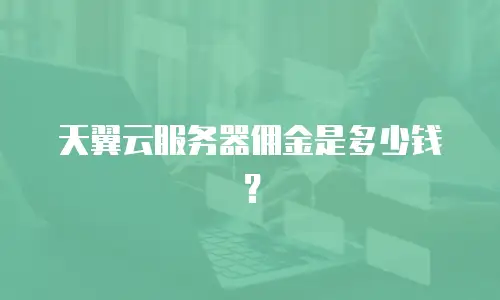 天翼云服务器佣金是多少钱？