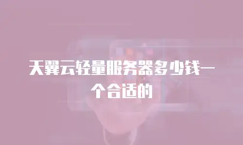 天翼云轻量服务器多少钱一个合适的