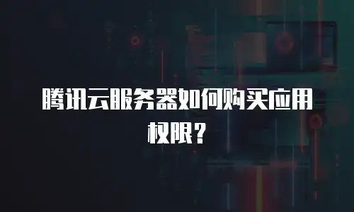 腾讯云服务器如何购买应用权限？