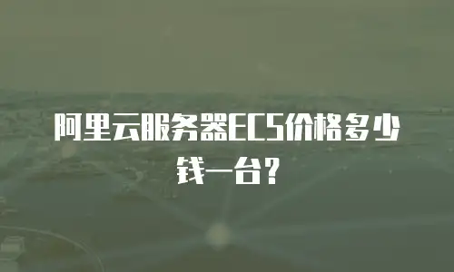 阿里云服务器ECS价格多少钱一台？