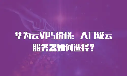 华为云VPS价格：入门级云服务器如何选择？