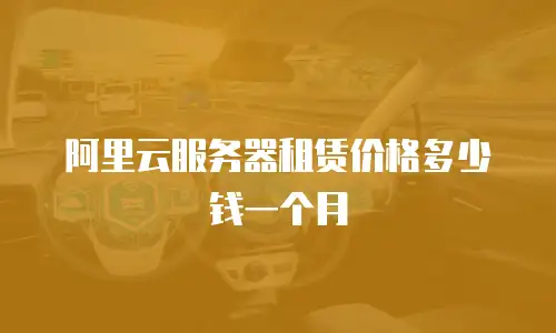 阿里云服务器租赁价格多少钱一个月
