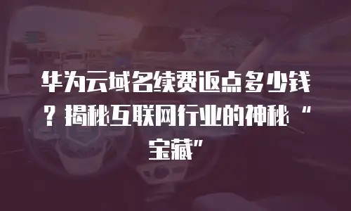 华为云域名续费返点多少钱？揭秘互联网行业的神秘“宝藏”
