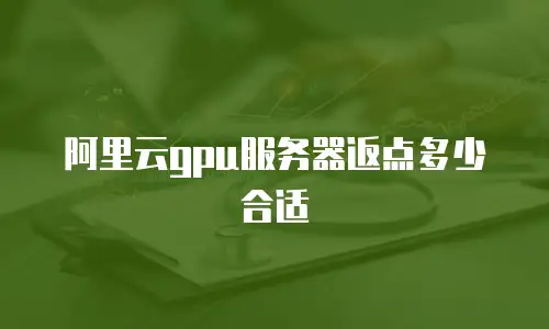 阿里云gpu服务器返点多少合适