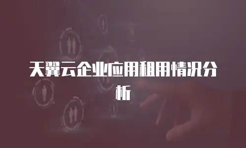 天翼云企业应用租用情况分析